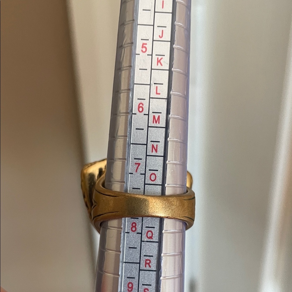 Gold-Tone Turquoise Triangle Statement Ring - image 5